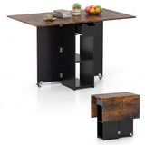 Mesa de comedor de madera extensible estilo rústico de 47.5 pulgadas con ruedas bloqueables