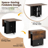 Mesa de comedor de madera extensible estilo rústico de 47.5 pulgadas con ruedas bloqueables