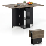 Mesa de comedor de madera extensible estilo rústico de 47.5 pulgadas con ruedas bloqueables