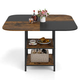 Mesa de comedor moderna cuadrada de 47.5 pulgadas con tablero de colores mezclados