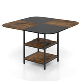 Mesa de comedor moderna cuadrada de 47.5 pulgadas con tablero de colores mezclados