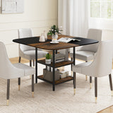 Mesa de comedor moderna cuadrada de 47.5 pulgadas con tablero de colores mezclados