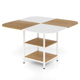 Mesa de comedor moderna cuadrada de 47.5 pulgadas con tablero de colores mezclados