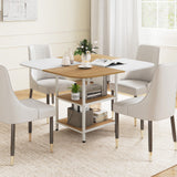 Mesa de comedor moderna cuadrada de 47.5 pulgadas con tablero de colores mezclados