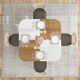 Mesa de comedor moderna cuadrada de 47.5 pulgadas con tablero de colores mezclados