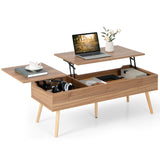 Mesa de centro elevable de 47 pulgadas con 2 compartimentos ocultos