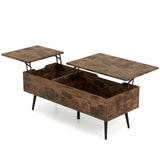 Mesa de centro elevable de 47 pulgadas con 2 compartimentos ocultos