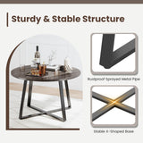 47 Inch Round Dining Table with Stable X-shaped Base and Round Thickened Tabletop