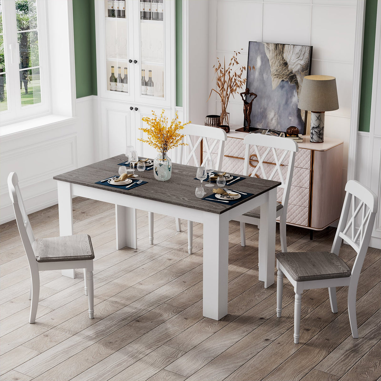 Mesa de comedor de 47 pulgadas para cocina y comedor