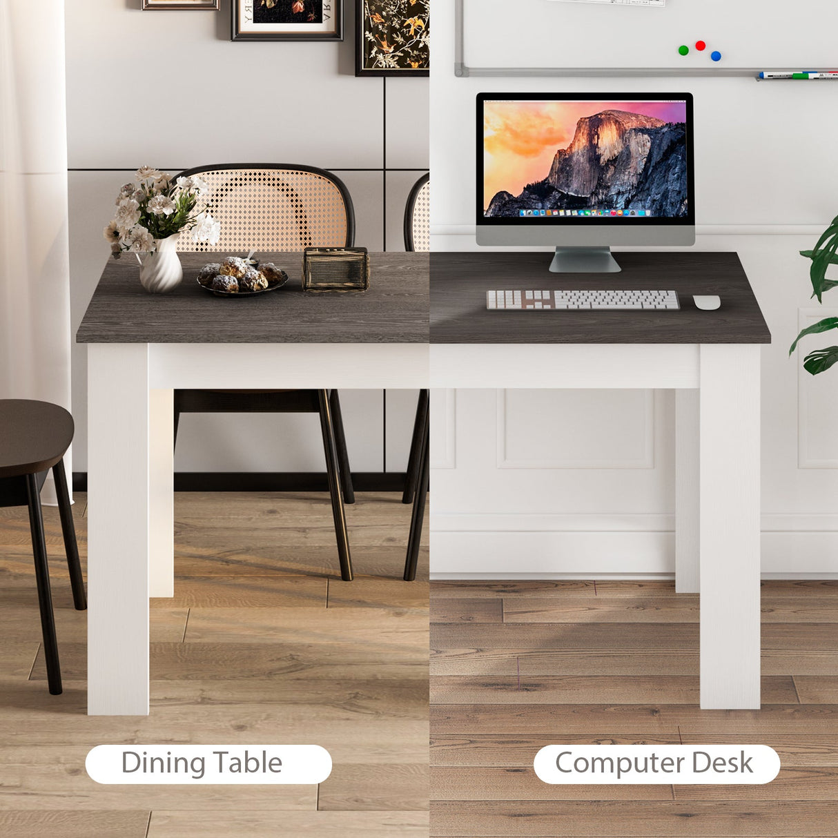 Mesa de comedor de 47 pulgadas para cocina y comedor