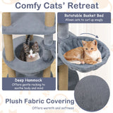 47 Inches Tall Cat Tower with Cat Nest and Scratching Posts-Gray
