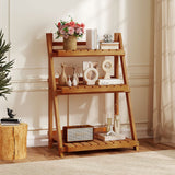 Soporte plegable de madera maciza de 3 niveles para plantas para balcón o patio