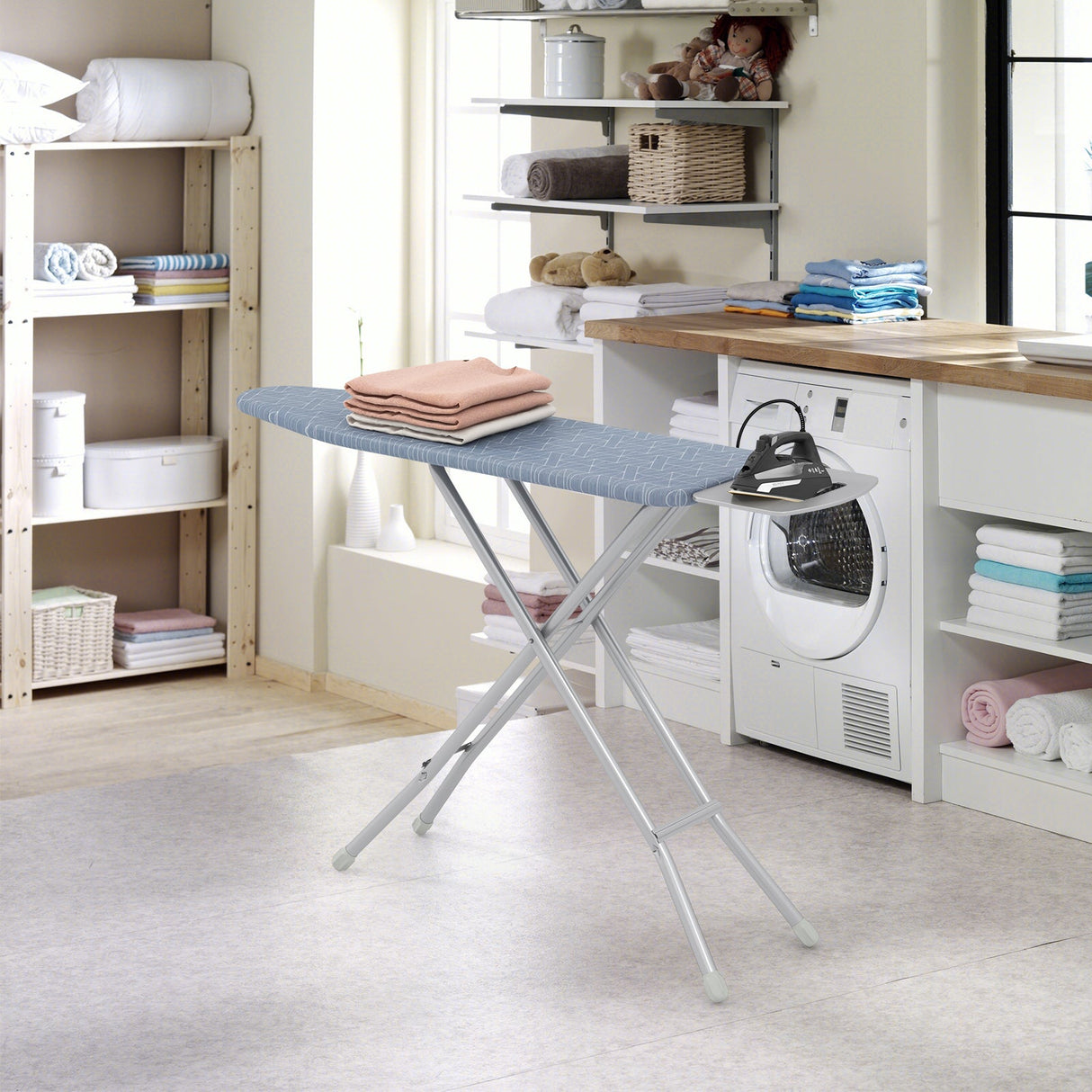 48 Inch x 13.5 Inch Ironing Board with Iron Rest for Home-Gray