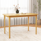 Mesa de comedor de madera maciza de 48 pulgadas con patas de apoyo de madera de caucho para cocina comedor