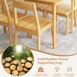 Mesa de comedor de madera maciza de 48 pulgadas con patas de apoyo de madera de caucho para cocina comedor