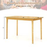 Mesa de comedor de madera maciza de 48 pulgadas con patas de apoyo de madera de caucho para cocina comedor