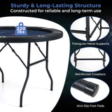 48 Inch Foldable Poker Table with 8 Cup Holders and Padded Edges
