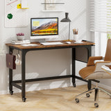 48 Inch Mobile Computer Workstation with 4 Smooth Casters