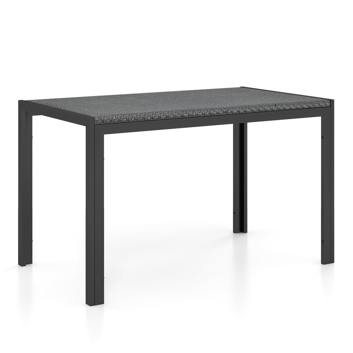Mesa de comedor de mimbre de 48 pulgadas para patio, rectangular, de ratán - Marrón