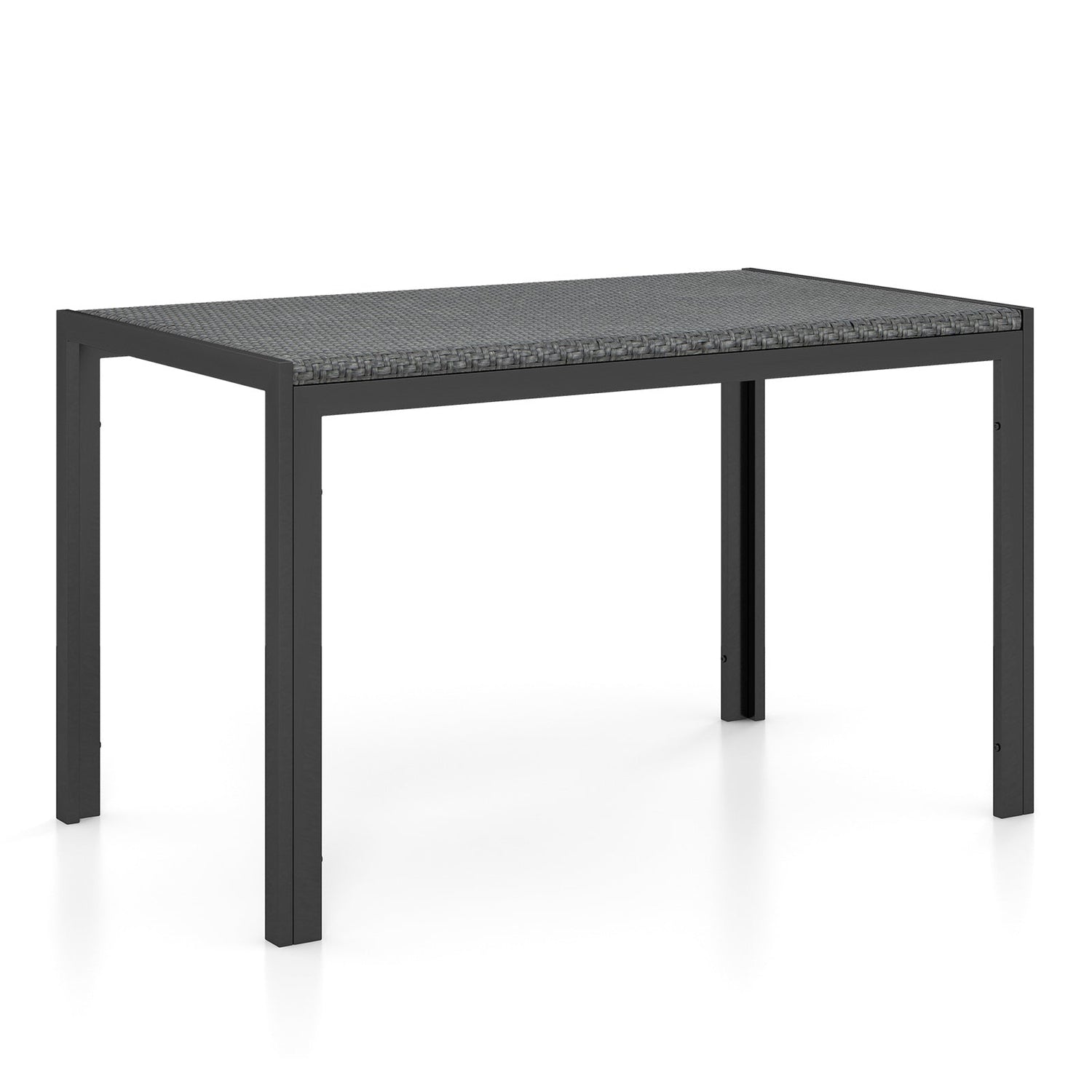 Mesa de comedor de mimbre de 48 pulgadas para patio, rectangular, de ratán - Marrón
