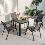 Mesa de comedor de mimbre de 48 pulgadas para patio, rectangular, de ratán - Marrón