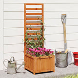 48 Inch Wood Raised Garden Bed with Trellis with Drainage Holes-Natural