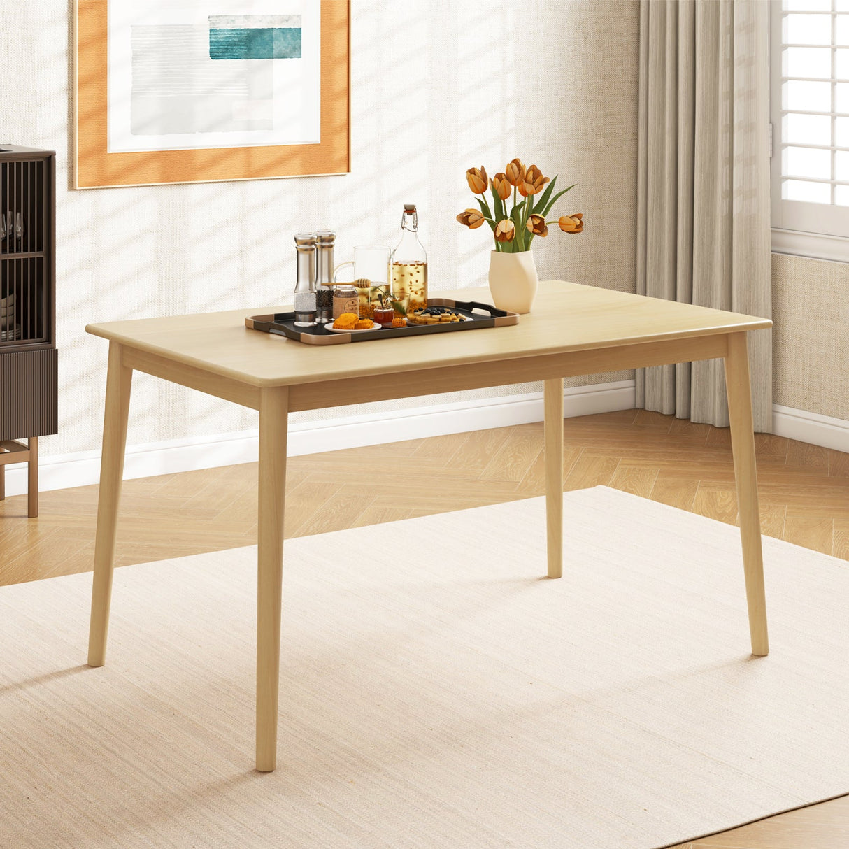Mesa de comedor de madera de 48 pulgadas para 4 personas