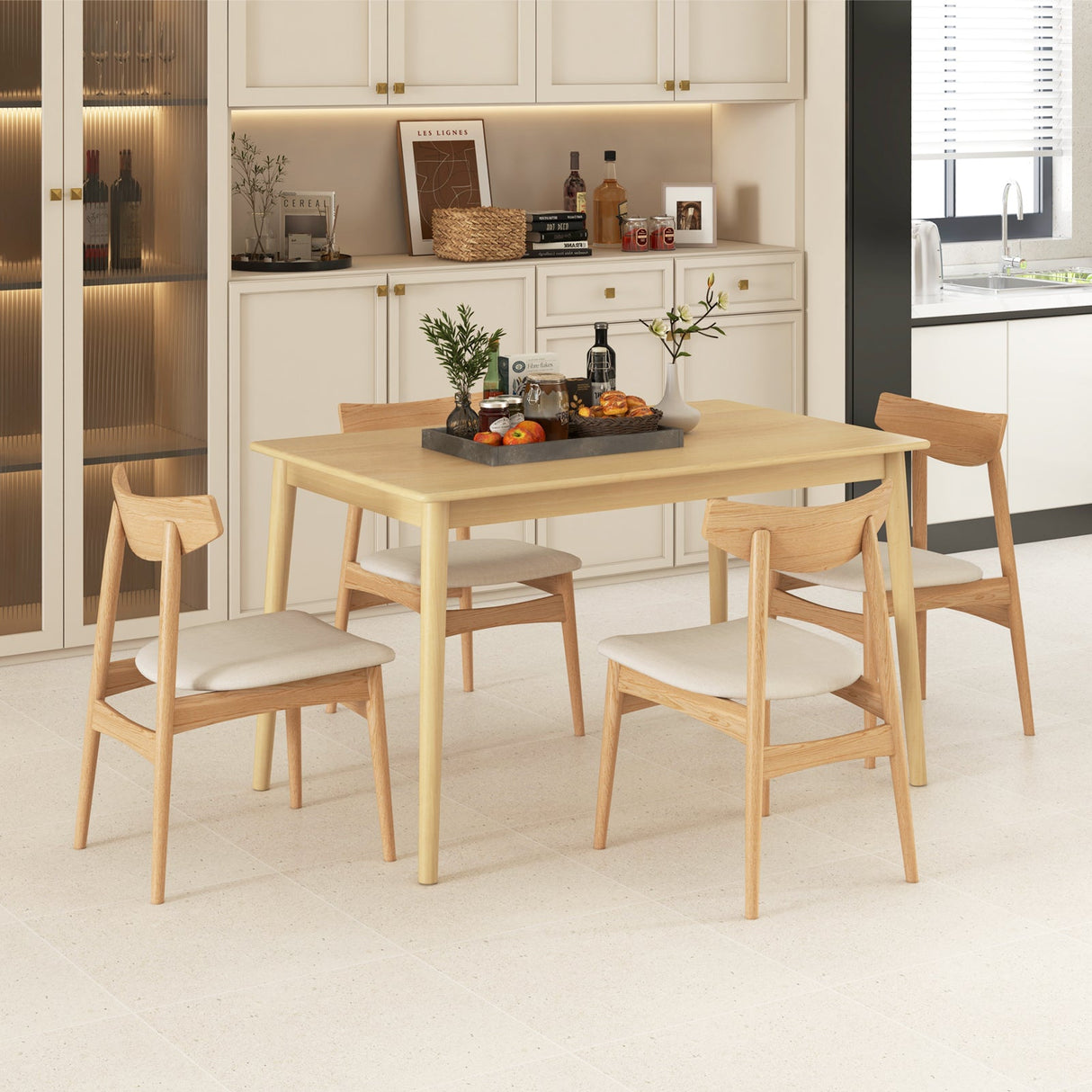 Mesa de comedor de madera de 48 pulgadas para 4 personas