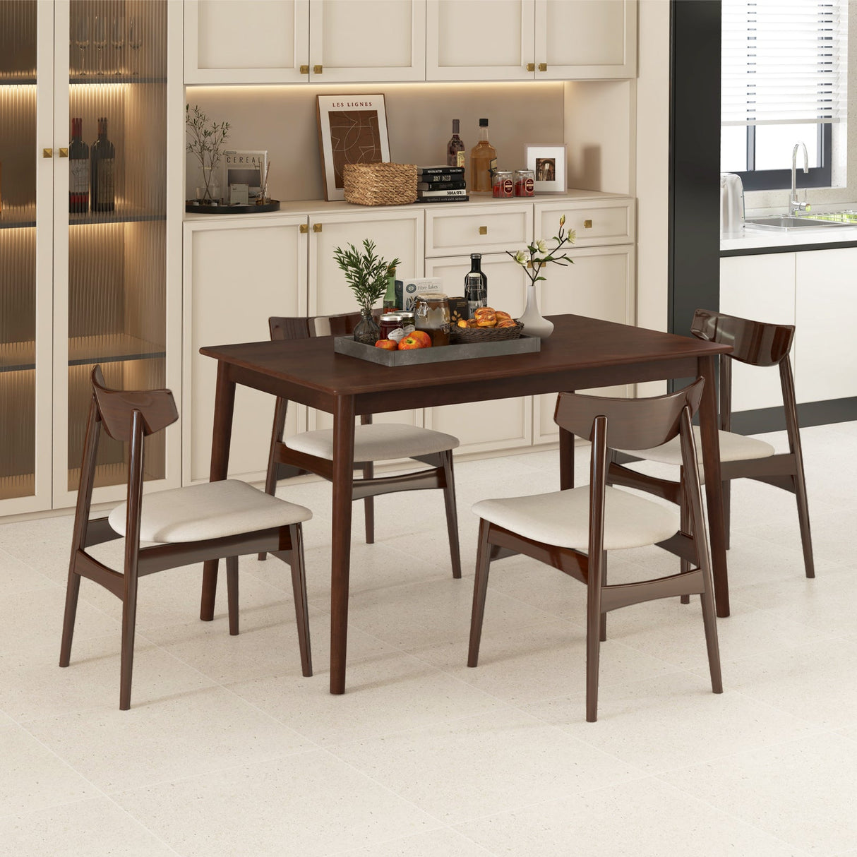 Mesa de comedor de madera de 48 pulgadas para 4 personas