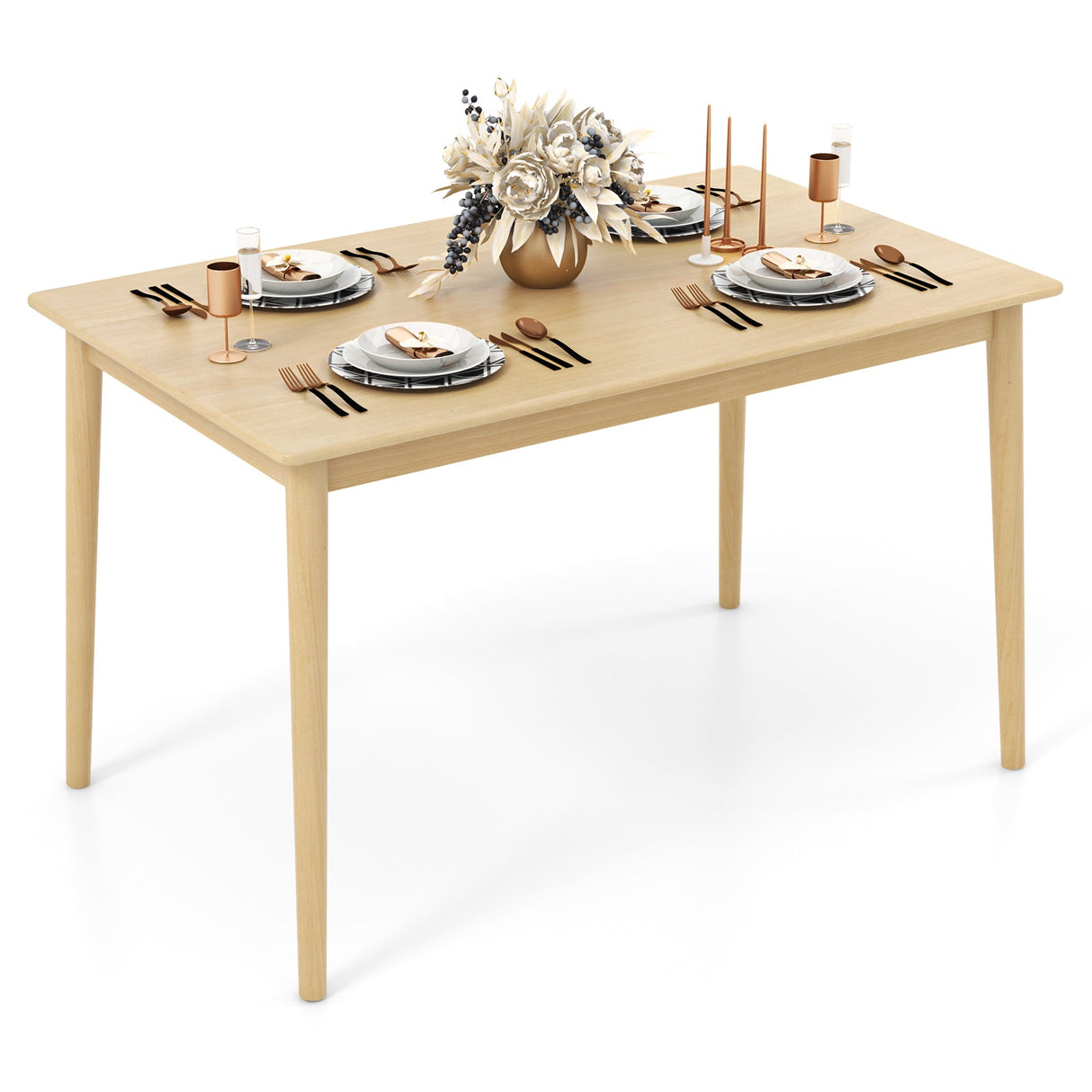 Mesa de comedor de madera de 48 pulgadas para 4 personas