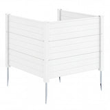 48 x 38 Inch Air Conditioner Fence 3 Panels with Metal Ground Stakes for Patio Backyard