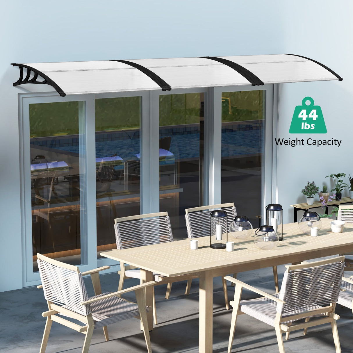 Toldo para ventana de puerta delantera de exterior de 48 x 40 pulgadas