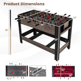 Mesa de juego combinada de 49 pulgadas con billar - Marrón