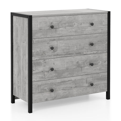Cómoda de 4 cajones de madera moderna para dormitorio o sala de estar