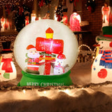 Globo de nieve inflable de Navidad de 4 pies con Papá Noel, muñeco de nieve y letrero de carretera