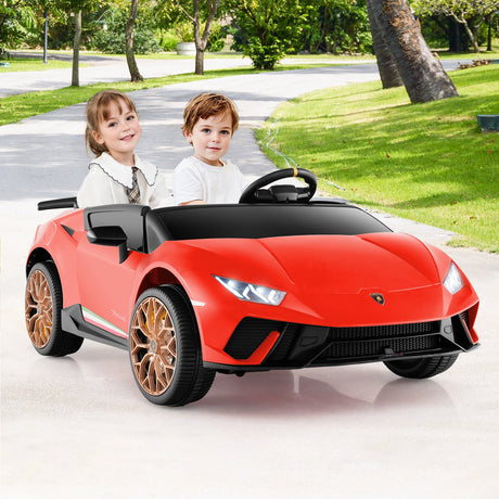 Coche Montable 24V para Niños, 4x4, 2 Plazas, Lamborghini con Licencia, Vehículos Eléctricos con Música