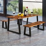 Mesa de comedor rectangular de madera de acacia