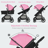 2-in-1 Foldable Pushchair Newborn Infant Baby Stroller