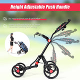 Carro de golf plegable de 4 ruedas para empujar y jalar