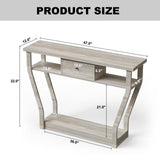 Curved Frame Modern Console Table with Storage Drawer for Entryway