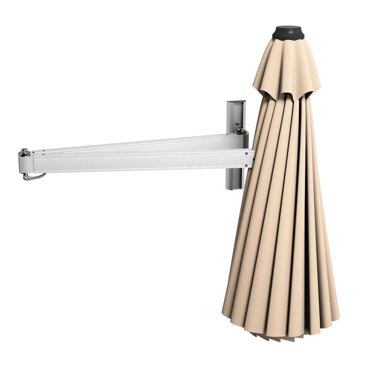 Paraguas de parasol inclinable, telescópico y plegable, de 2,4 metros, para montar en la pared
