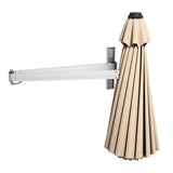 Paraguas de parasol inclinable, telescópico y plegable, de 2,4 metros, para montar en la pared