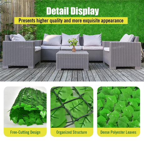 4 Pieces 118 x 39 Inch Artificial Ivy Privacy Fence for Fence and Vine Decor
