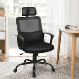 Silla de oficina de malla con respaldo alto giratoria ergonómica