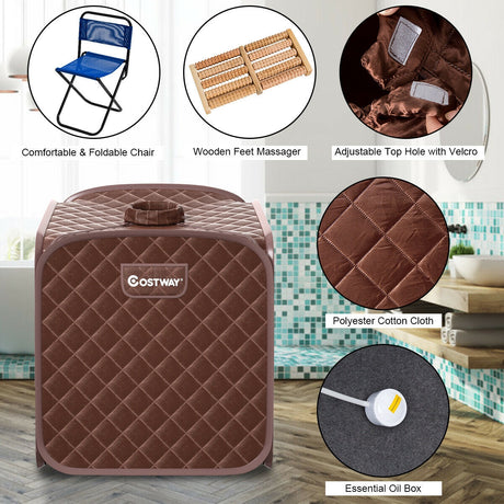 2L Sauna de Vapor Plegable Portátil para Spa-Café