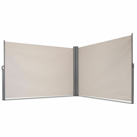 Divisor de pantalla doble retráctil plegable para patio de 237 x 71 pulgadas