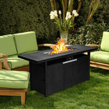 57 Inch 50 000 BTU Rectangular Propane Outdoor Fire Pit Table