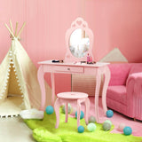 Juego de mesa de tocador de maquillaje de princesa para niños con espejo