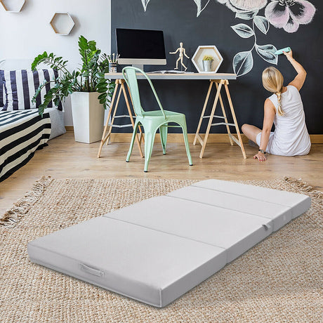 Colchón de espuma plegable de 4 pulgadas para sofá cama con asas