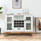 Mueble de almacenamiento de vino de madera Aparador Consola Buffet Servidor - Blanco
